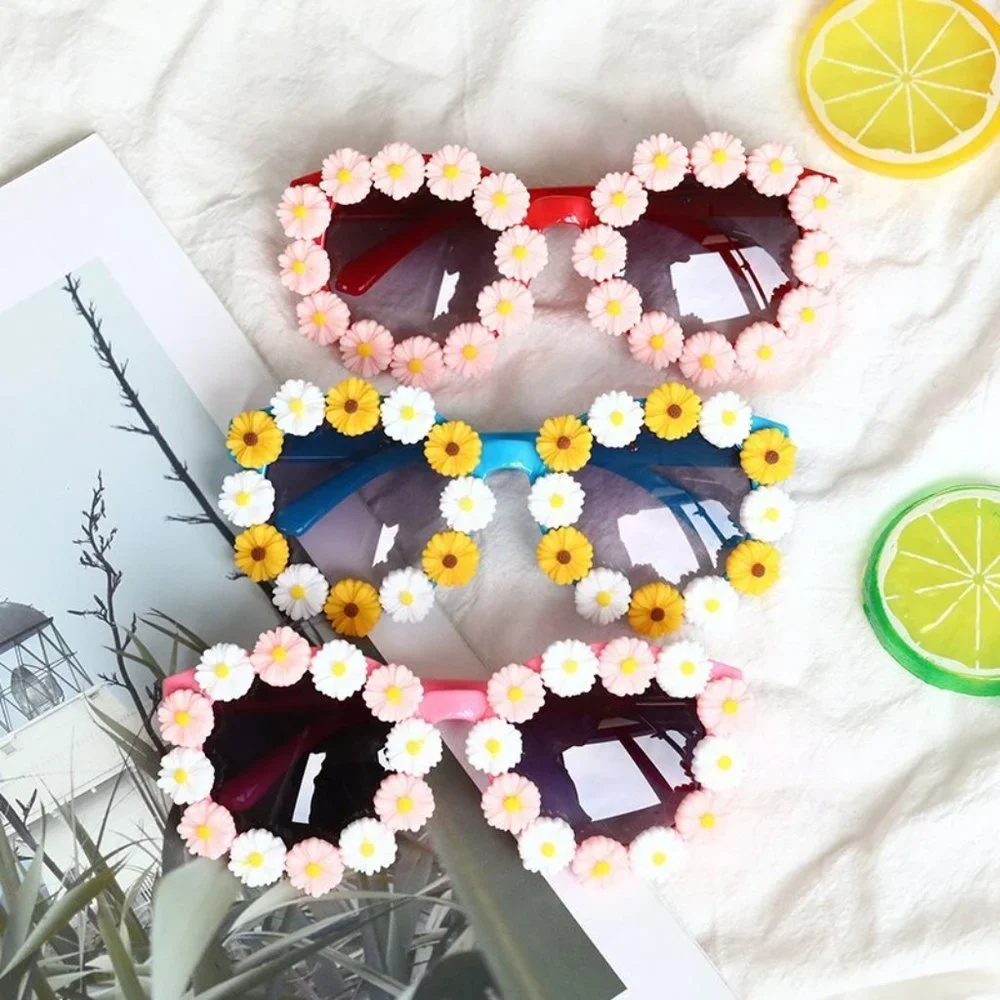 Little Girls Summer Sunglasses Sweet Style Sunflowers Frame Outdoor Casual
